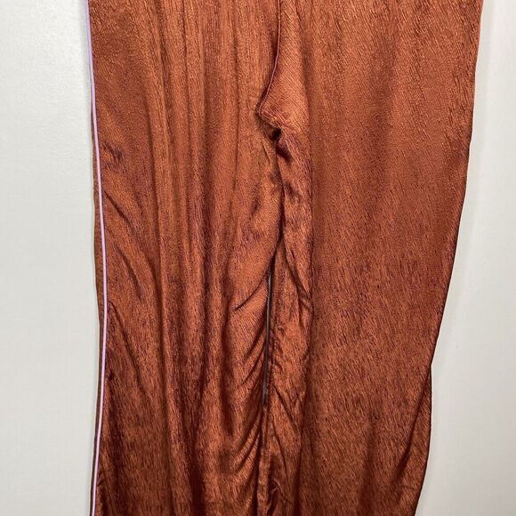 UNTITLED IN MOTION Satin Pants Women Small Brown Wide Leg Pajama Suiting - Picture 12 of 16